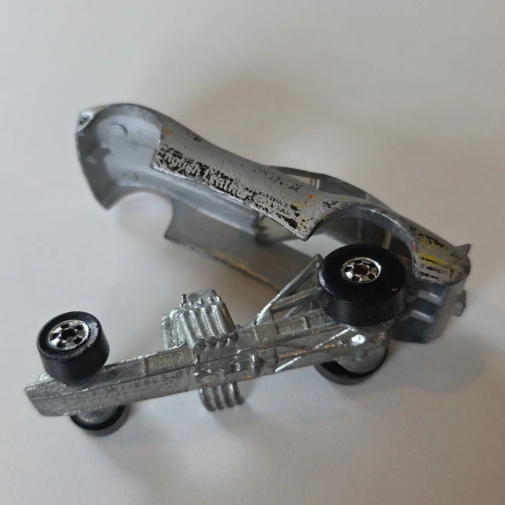 1977 Hot Wheels Mongoose Corvette Tom McEwen Mattel Silver - Vintage